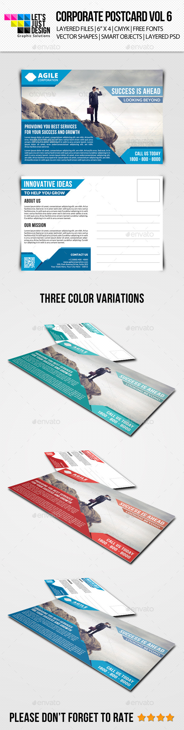 Corporate Postcard Template Vol 6 (Cards & Invites)