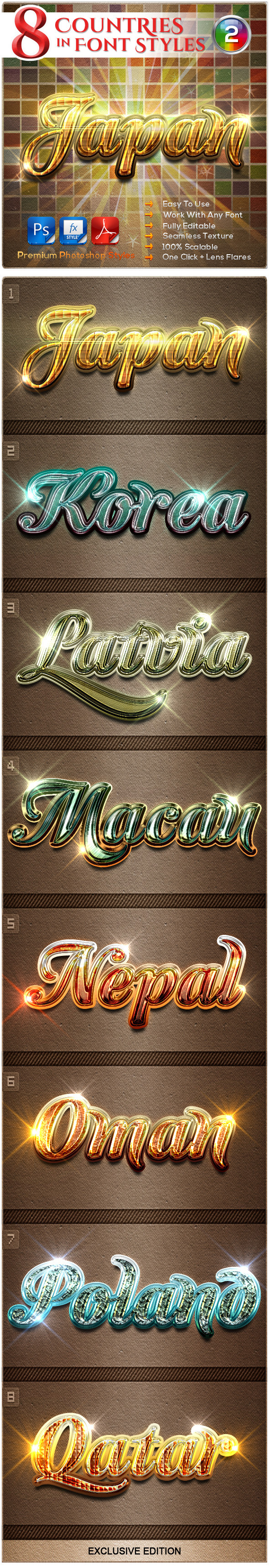 GraphicRiver 8 Countries in the Font Style #2 9206928 GraphicRiver 8 Countries in the Font Style #2 9206928