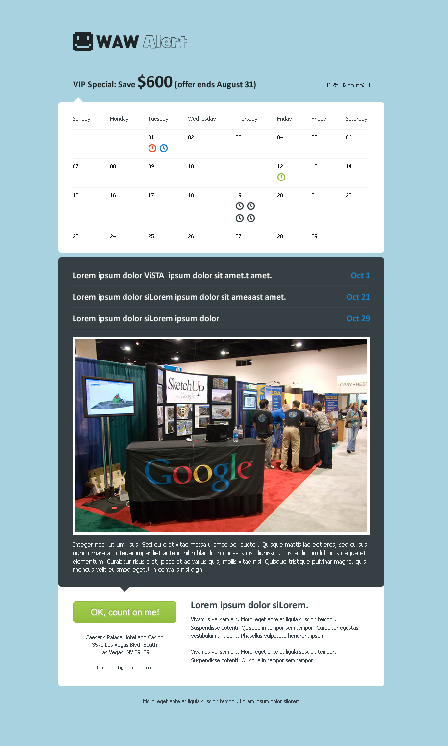 Calendar Website Template : Waw alert calendar events email template by advolocaru Calendar Website Template : Waw alert calendar events email template by advolocaru