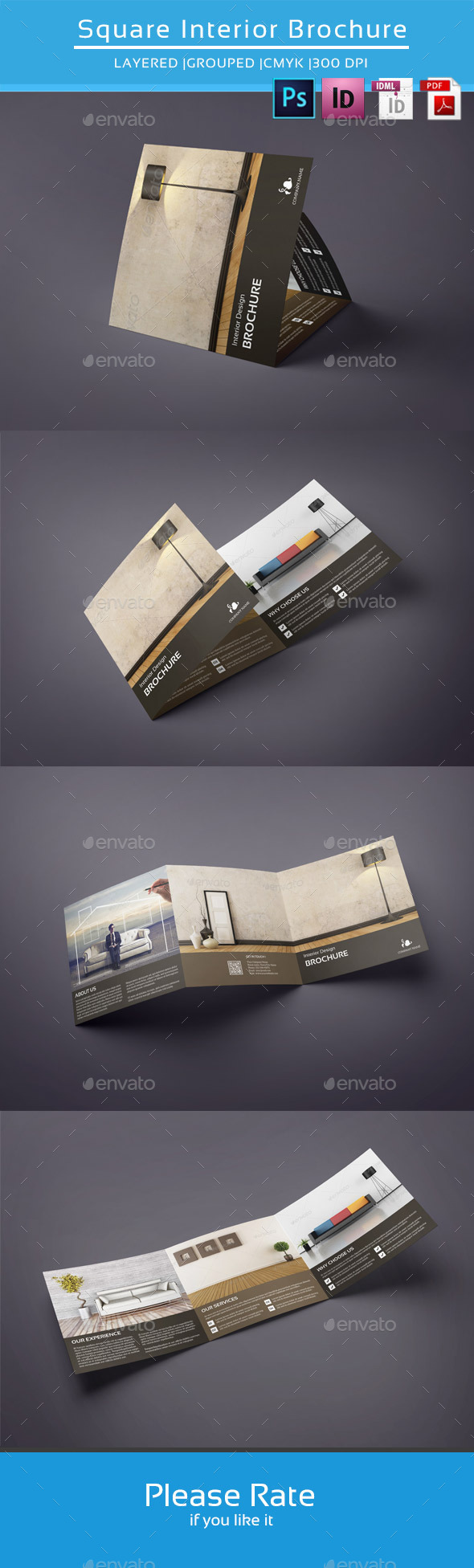 Square Trifold for Interior Design-V42 (Corporate)