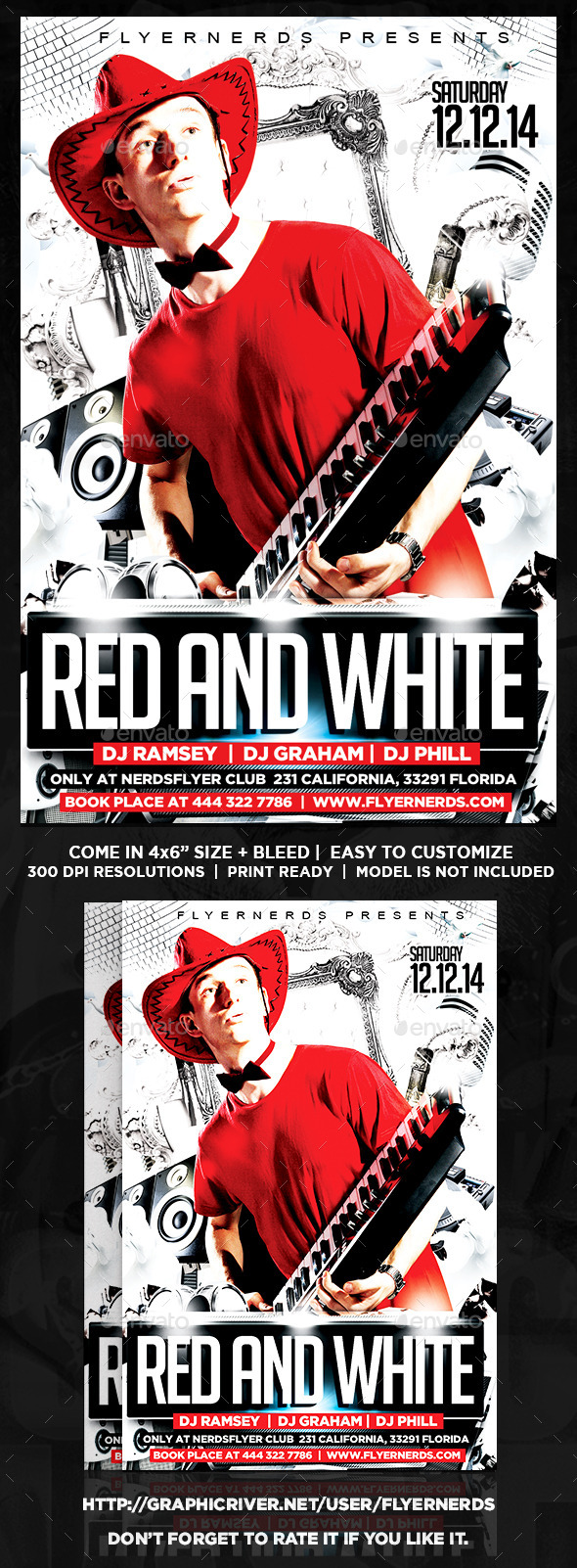 Red and White Party Flyer (Clubs & Parties)