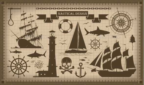 GraphicRiver Set of Nautical Design Elements 9209317 GraphicRiver Set of Nautical Design Elements 9209317