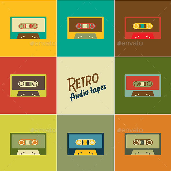 GraphicRiver Retro Audio Tapes 9211767 GraphicRiver Retro Audio Tapes 9211767