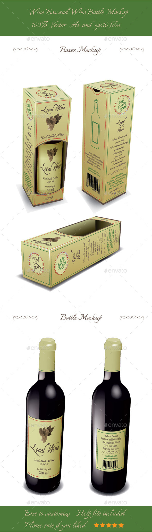 GraphicRiver Wine Box And Wine Bottle Mockup 9192510 GraphicRiver Wine Box And Wine Bottle Mockup 9192510