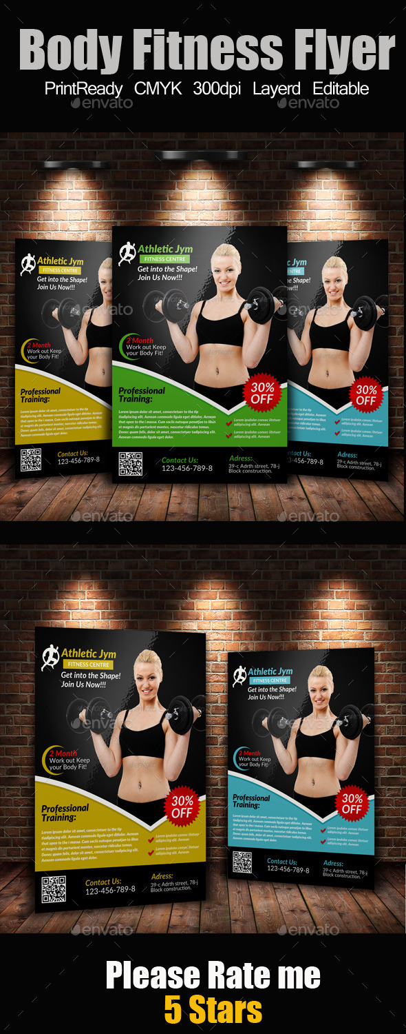 GraphicRiver A4 Body Fitness Flyer 9177581 GraphicRiver A4 Body Fitness Flyer 9177581