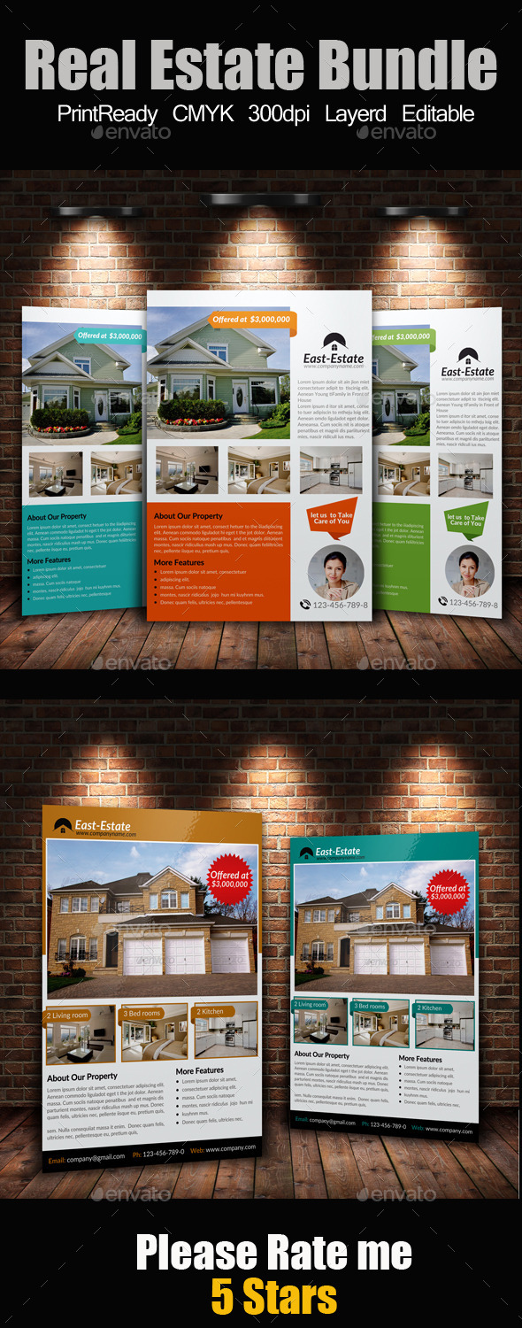 A4 Real Estate Flyers Bundle A4 Real Estate Flyers Bundle