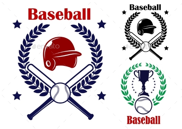 GraphicRiver Three Baseball Emblems or Badges 9216036 GraphicRiver Three Baseball Emblems or Badges 9216036