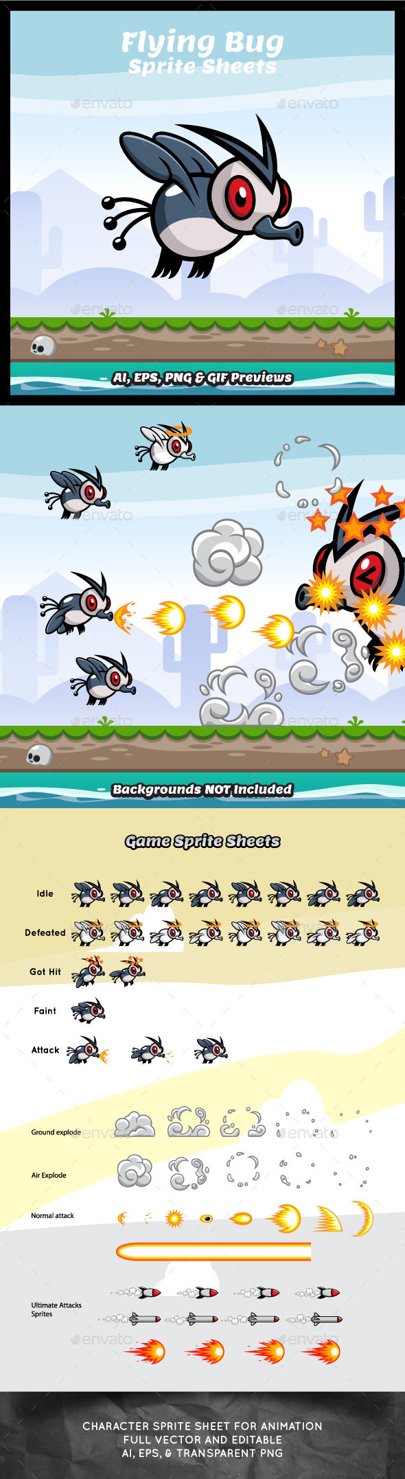 GraphicRiver Flying Bug Game Character Sprite Sheets 9216950 GraphicRiver Flying Bug Game Character Sprite Sheets 9216950