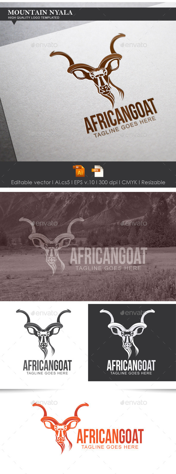 GraphicRiver African Goat Logo Templated 9217202 GraphicRiver African Goat Logo Templated 9217202