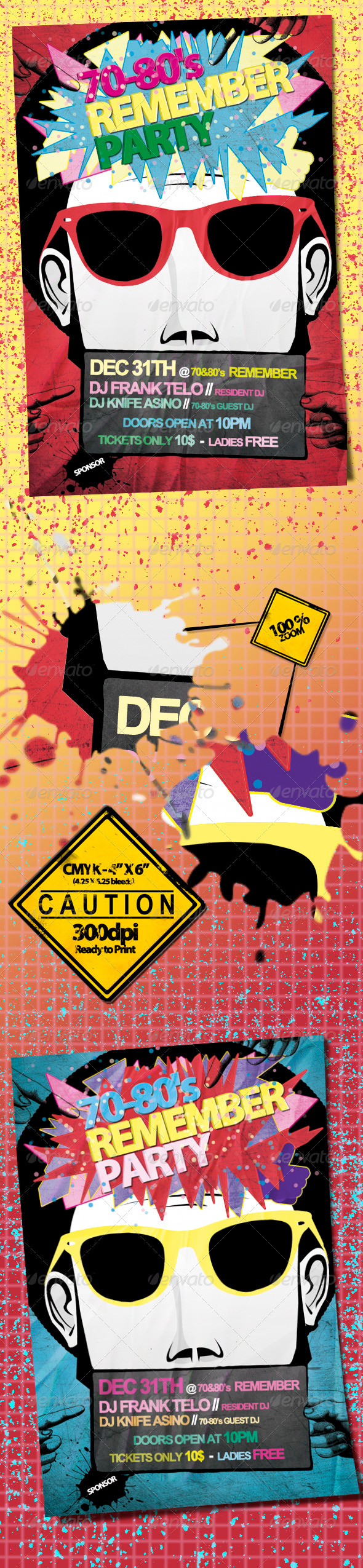 70-80 s Remember Party Flyer 70-80 s Remember Party Flyer