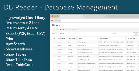 CodeCanyon DB Reader Database Management 9201107 CodeCanyon DB Reader Database Management 9201107