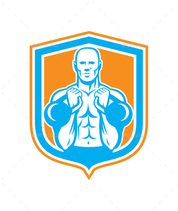 GraphicRiver Weightlifter Lifting Kettlebell Shield Retro 9217651 GraphicRiver Weightlifter Lifting Kettlebell Shield Retro 9217651