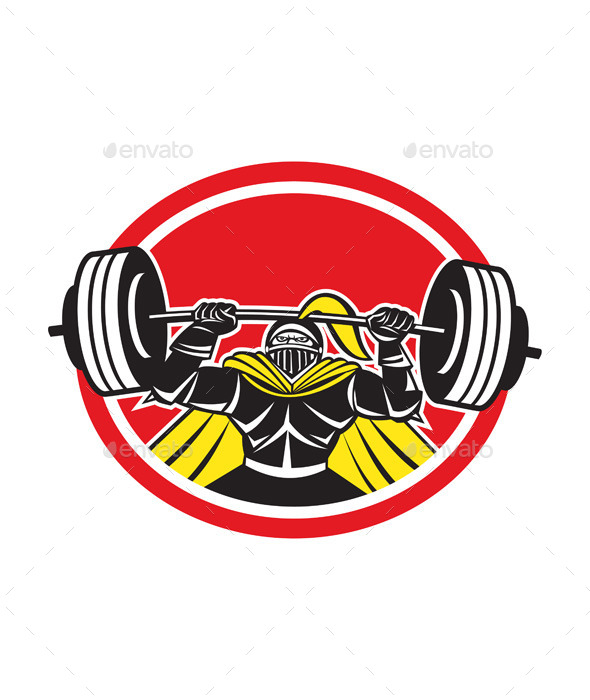 GraphicRiver Black Knight Lifting Barbell Front Circle 9217664 GraphicRiver Black Knight Lifting Barbell Front Circle 9217664