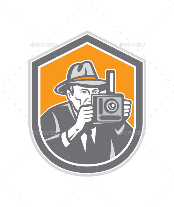 GraphicRiver Photographer Vintage Camera Retro Shield 9217678 GraphicRiver Photographer Vintage Camera Retro Shield 9217678