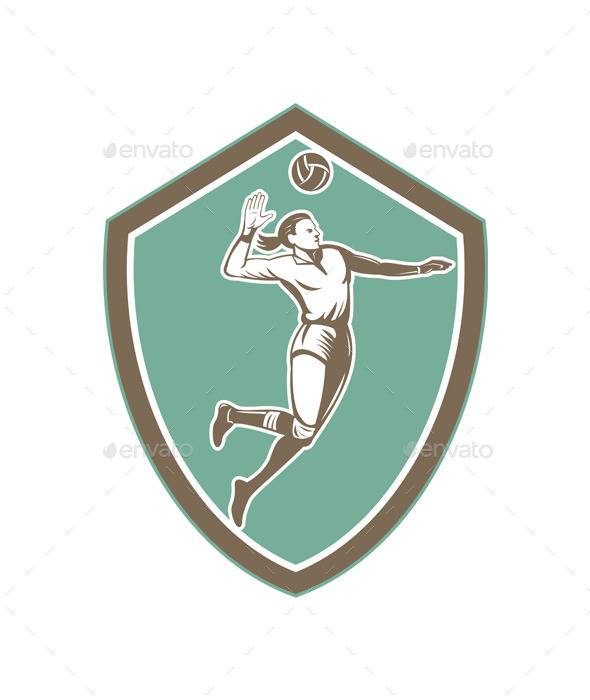 GraphicRiver Volleyball Player Spiking Ball Shield 9217685 GraphicRiver Volleyball Player Spiking Ball Shield 9217685