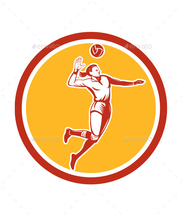 GraphicRiver Volleyball Player Spiking Ball Circle 9217727 GraphicRiver Volleyball Player Spiking Ball Circle 9217727