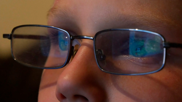 Computer Screen Reflected In Glasses Computer Screen Reflected In Glasses