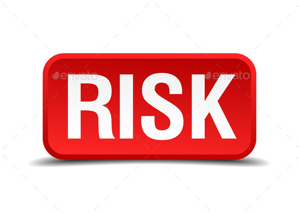 Risk red 3d square button isolated on white (Misc) Photo Download