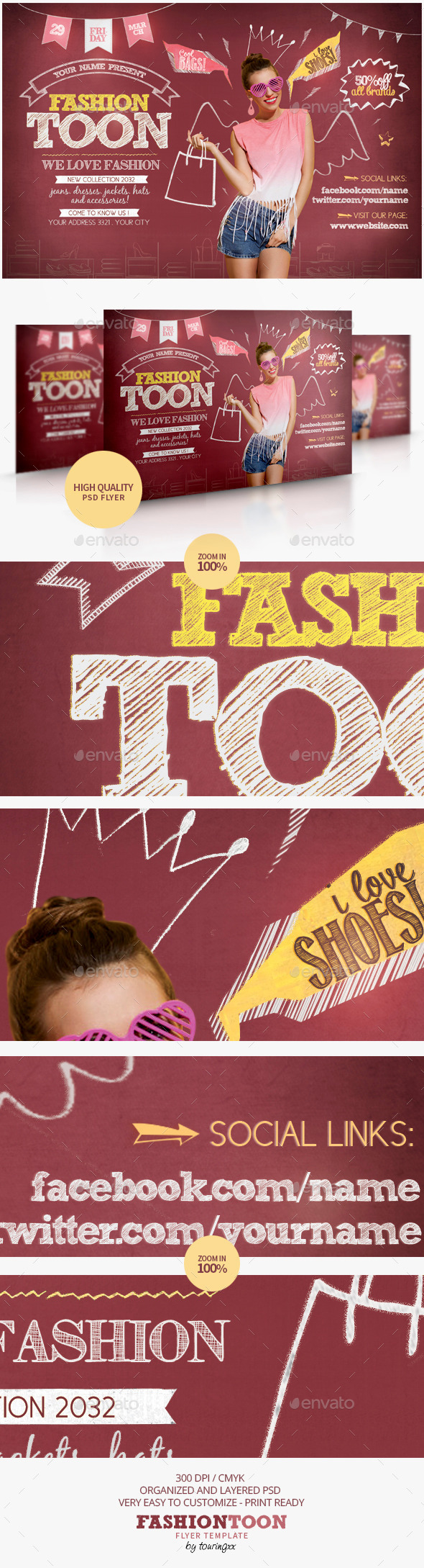 GraphicRiver Fashion Toon Flyer Template 9219820 GraphicRiver Fashion Toon Flyer Template 9219820