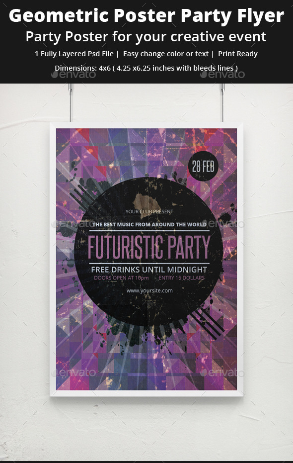GraphicRiver Geometric Grunge Party Flyer 9220963 GraphicRiver Geometric Grunge Party Flyer 9220963