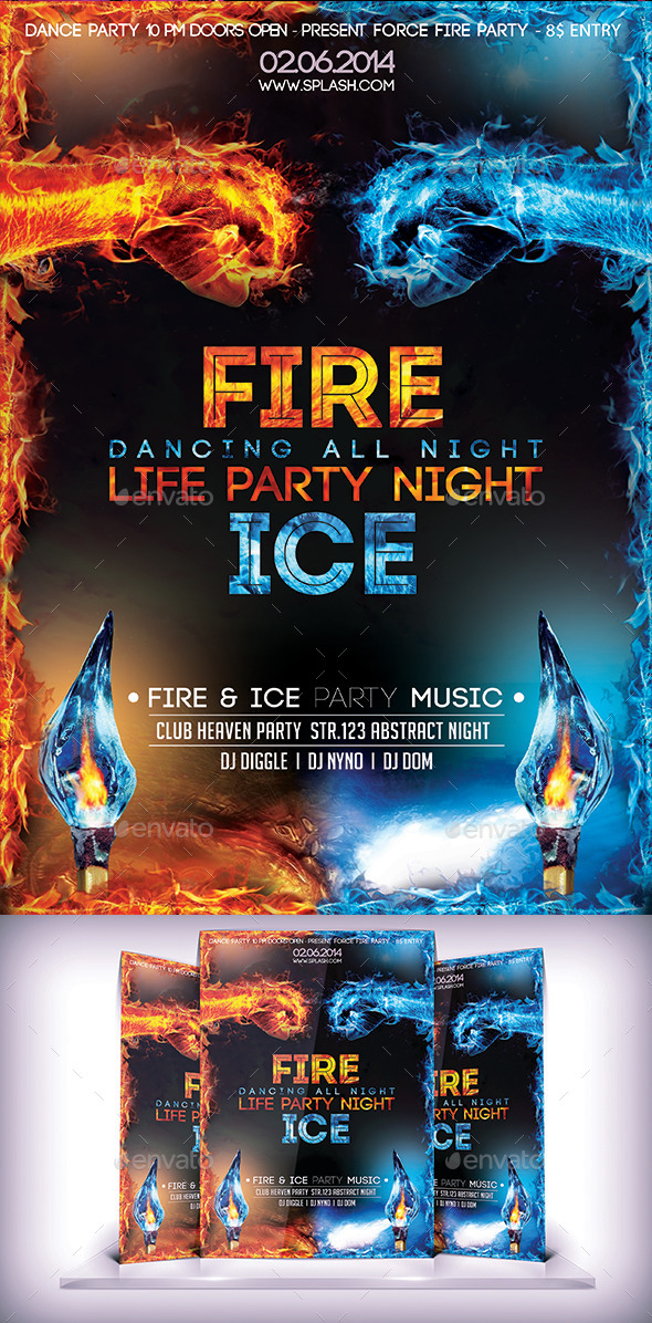 GraphicRiver Fire & Ice Party Flyer 9221177 GraphicRiver Fire & Ice Party Flyer 9221177