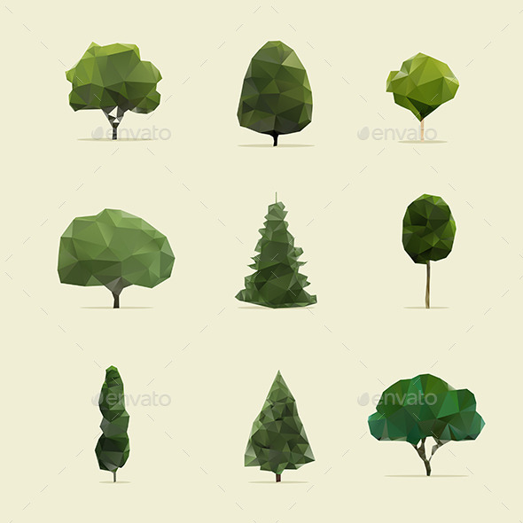GraphicRiver Set of Geometric Trees 9222283 GraphicRiver Set of Geometric Trees 9222283