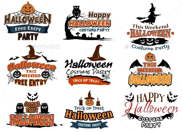 GraphicRiver Colorful Set of Happy Halloween Designs 9222588 GraphicRiver Colorful Set of Happy Halloween Designs 9222588