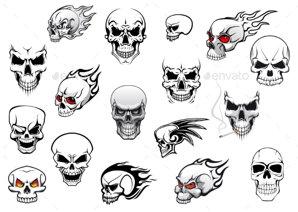 GraphicRiver Collection of Halloween and Horror Skulls 9222603 GraphicRiver Collection of Halloween and Horror Skulls 9222603