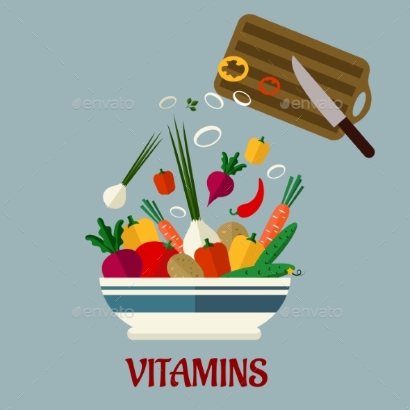 GraphicRiver Cooking Salad Flat Design 9222693 GraphicRiver Cooking Salad Flat Design 9222693