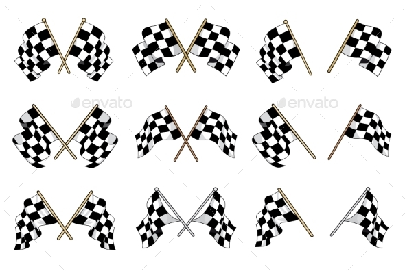 GraphicRiver Set of Checkered Flags 9222695 GraphicRiver Set of Checkered Flags 9222695