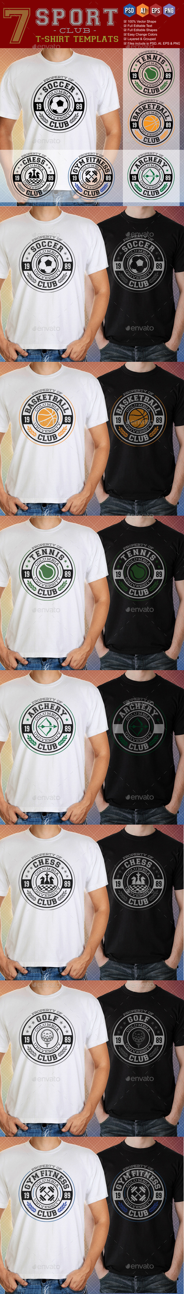 GraphicRiver 7 Sport Club T-Shirt Templates 9223251 GraphicRiver 7 Sport Club T-Shirt Templates 9223251