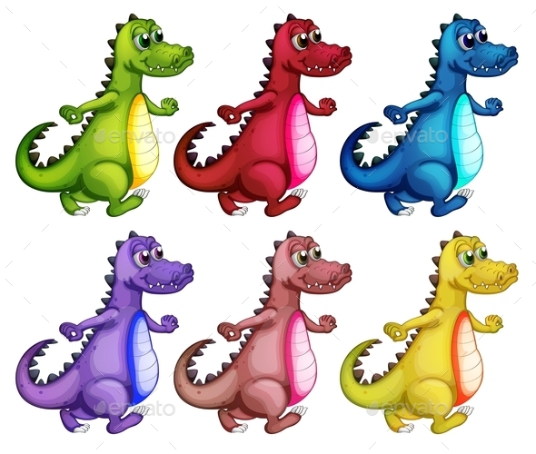 GraphicRiver Six Colorful Crocodiles 9224774 GraphicRiver Six Colorful Crocodiles 9224774