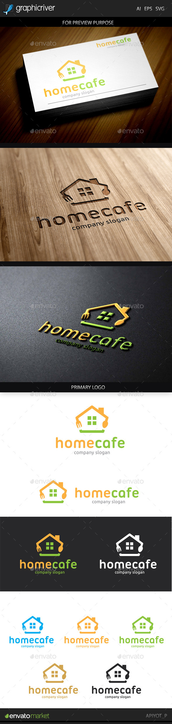 GraphicRiver Home Cafe logo 9224905 GraphicRiver Home Cafe logo 9224905