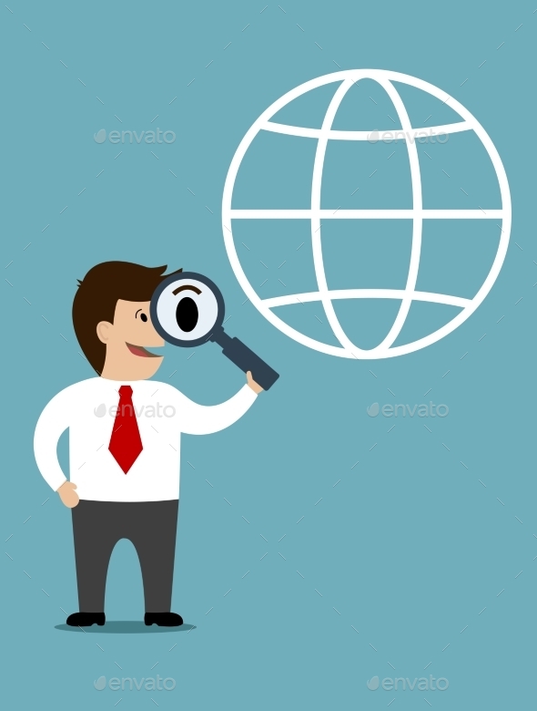 GraphicRiver Businessman conducting a global search 9225646 GraphicRiver Businessman conducting a global search 9225646