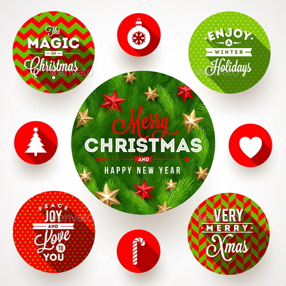 GraphicRiver Set of Christmas Greeting Design and Flat Icons 9225660 GraphicRiver Set of Christmas Greeting Design and Flat Icons 9225660