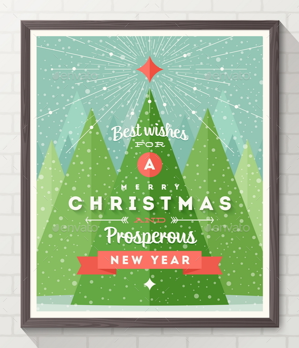GraphicRiver Frame with Flat and Type Design Christmas Poster 9225753 GraphicRiver Frame with Flat and Type Design Christmas Poster 9225753