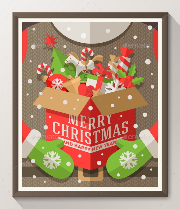 GraphicRiver Santa Claus Holding a Box with Christmas Gifts 9226121 GraphicRiver Santa Claus Holding a Box with Christmas Gifts 9226121