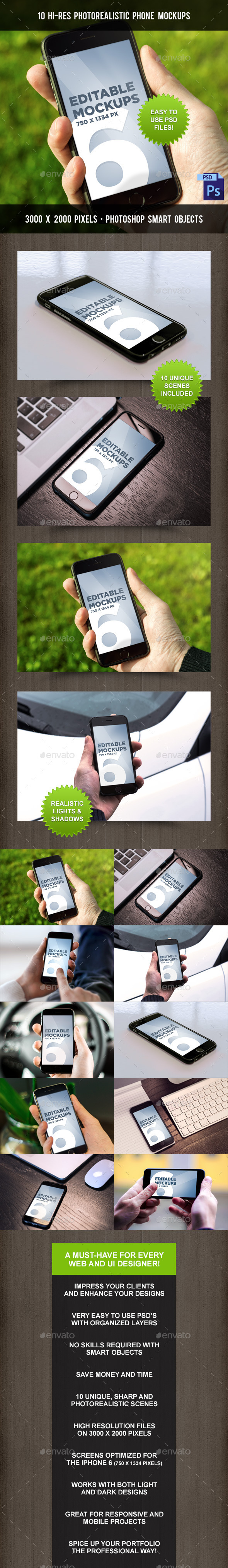 GraphicRiver 10 Photorealistic Phone Mock-Ups 9226128 GraphicRiver 10 Photorealistic Phone Mock-Ups 9226128