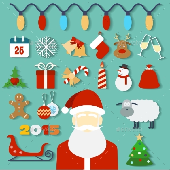 GraphicRiver Christmas Concept with Flat Icons and Santa 9226313 GraphicRiver Christmas Concept with Flat Icons and Santa 9226313