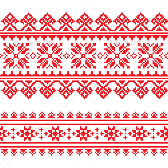 GraphicRiver Traditional Folk Knitted Red Embroidery Pattern 9226314 GraphicRiver Traditional Folk Knitted Red Embroidery Pattern 9226314
