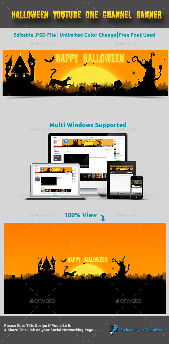 GraphicRiver Halloween Youtube One Channel Banner 9198292 GraphicRiver Halloween Youtube One Channel Banner 9198292