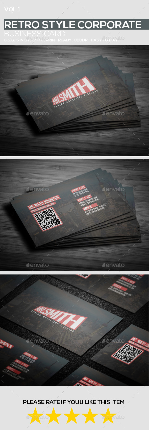 GraphicRiver Retro Style Corporate Business Card 9229831 GraphicRiver Retro Style Corporate Business Card 9229831