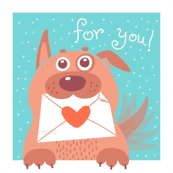 GraphicRiver Dog with Envelope 9230663 GraphicRiver Dog with Envelope 9230663