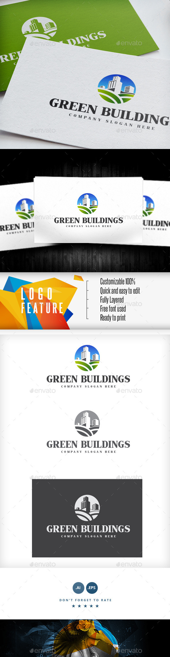 GraphicRiver Green Buildings Logo 9234466 GraphicRiver Green Buildings Logo 9234466