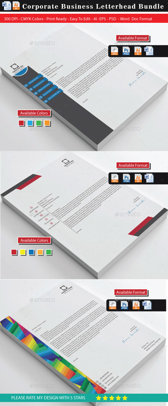 GraphicRiver Corporate 2 Modern Letterhead Bundle 9236136 GraphicRiver Corporate 2 Modern Letterhead Bundle 9236136