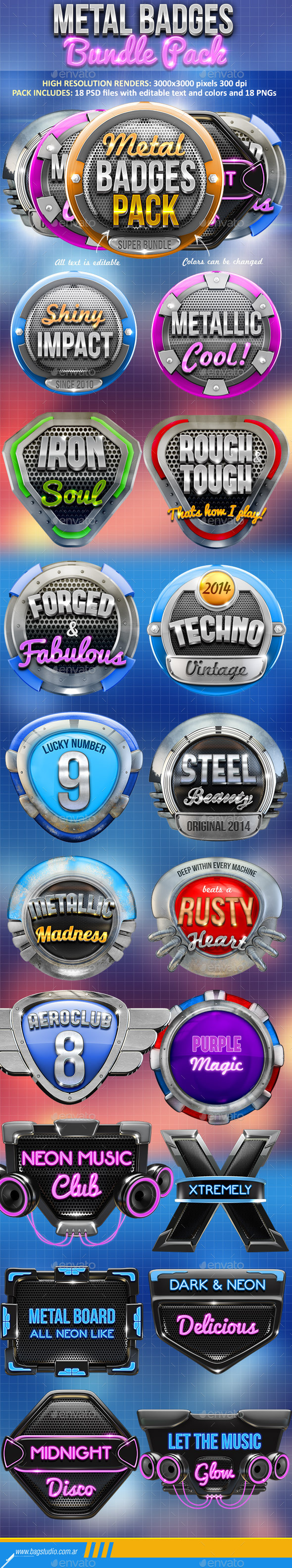 Metal Badges Bundle Pack Metal Badges Bundle Pack