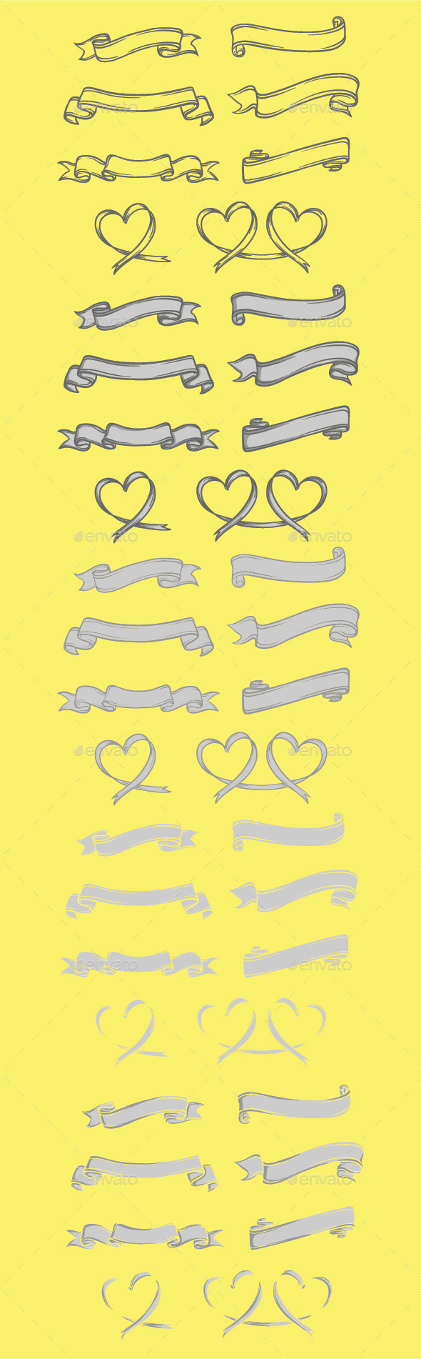 GraphicRiver Ribbon Set Handmade 9236446 GraphicRiver Ribbon Set Handmade 9236446