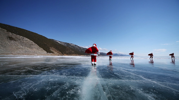 Santa With Gifts Goes Into the Distance Santa With Gifts Goes Into the Distance