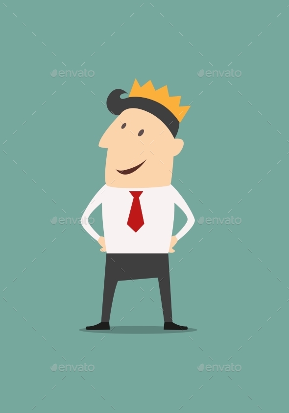 GraphicRiver Cartoon businessman wearing a crown 9238230 GraphicRiver Cartoon businessman wearing a crown 9238230