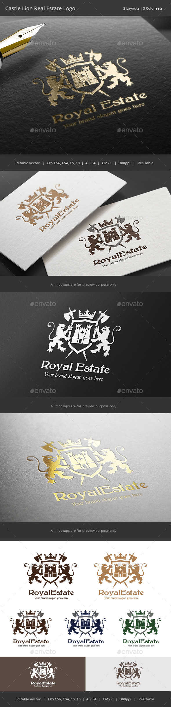 GraphicRiver Castle Lion Real Estate Logo 9240575 GraphicRiver Castle Lion Real Estate Logo 9240575